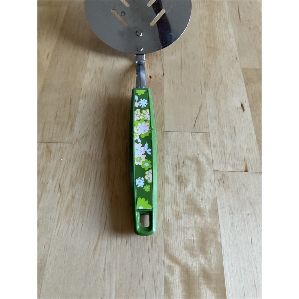 Vintage Spatula Pink Flowers Green Handle - Picture 4 of 7